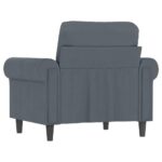 Fauteuil Gris foncé 60 cm Velours – Image 3