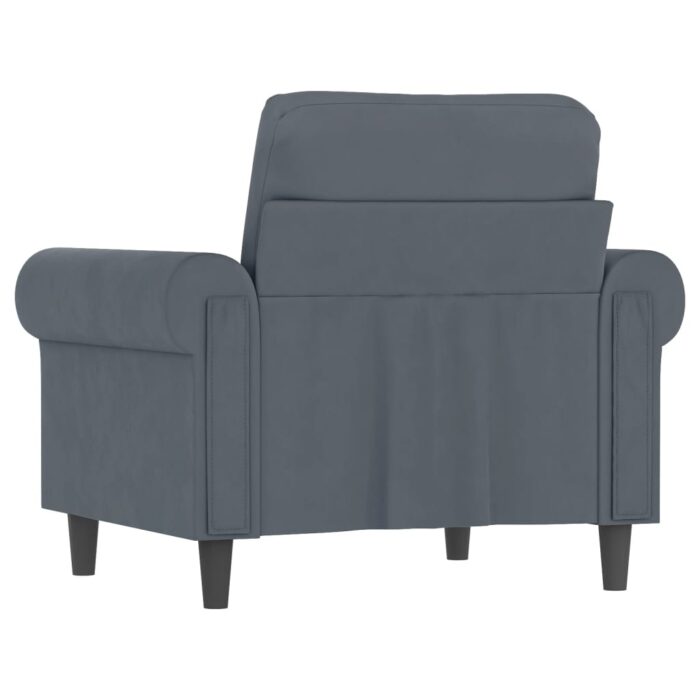 Fauteuil Gris foncé 60 cm Velours – Image 3