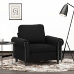 Fauteuil Noir 60 cm Velours