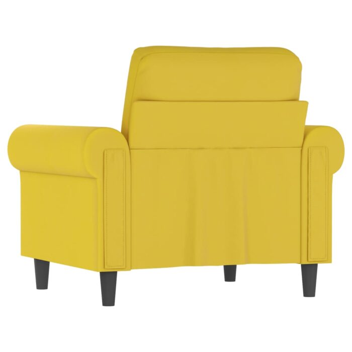 Fauteuil Jaune 60 cm Velours – Image 3