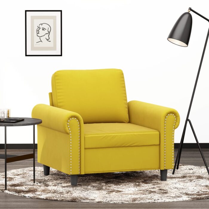 VXL8721012136007_m_en_hd_1.jpg Fauteuil Jaune 60 cm Velours – Image 1
