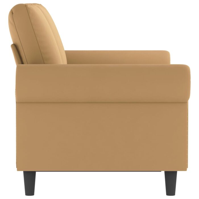 Canapé à 2 places Marron 120 cm Velours – Image 2