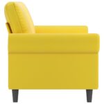 Canapé à 2 places Jaune 140 cm Velours – Image 2