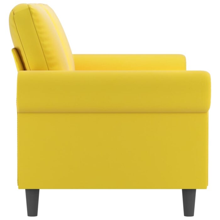 Canapé à 2 places Jaune 140 cm Velours – Image 2