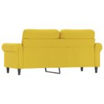 Canapé à 2 places Jaune 140 cm Velours – Image 3