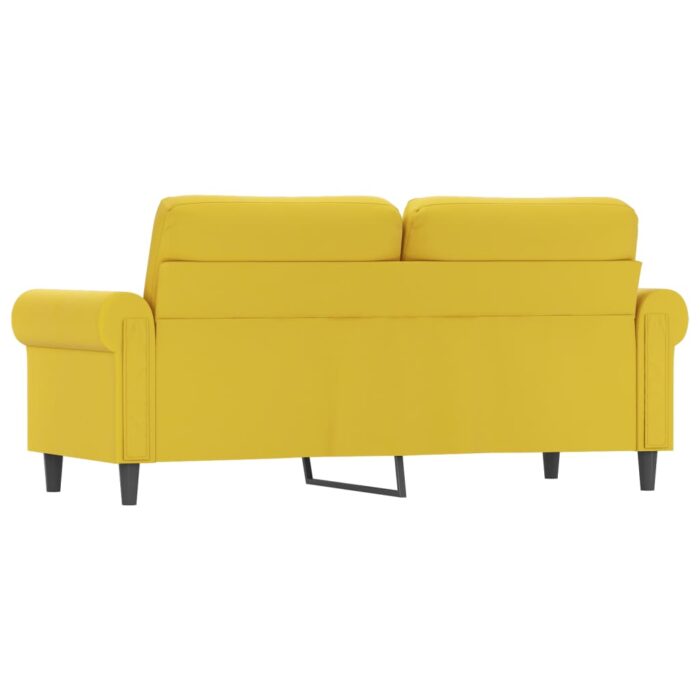 Canapé à 2 places Jaune 140 cm Velours – Image 3