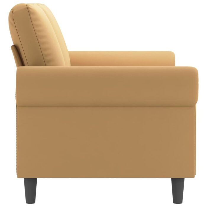 Canapé à 2 places Marron 140 cm Velours – Image 2