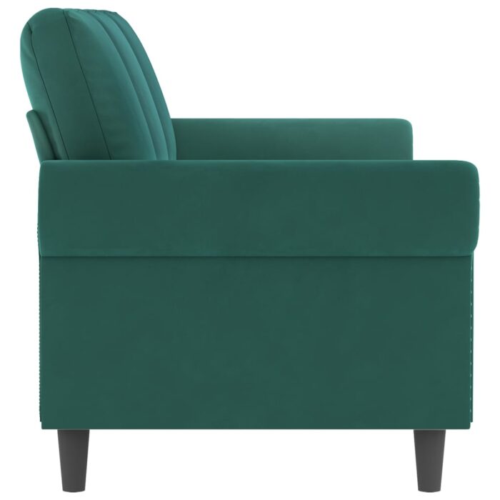 Canapé à 3 places Vert foncé 180 cm Velours – Image 2