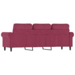 Canapé à 3 places Rouge bordeaux 180 cm Velours – Image 3