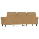 Canapé à 3 places Marron 180 cm Velours – Image 3