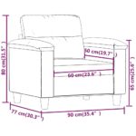 Chaise de canapé crème 60 cm tissu microfibre – Image 6