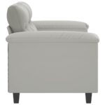 Canapé à 2 places Gris clair 120 cm Tissu microfibre – Image 2