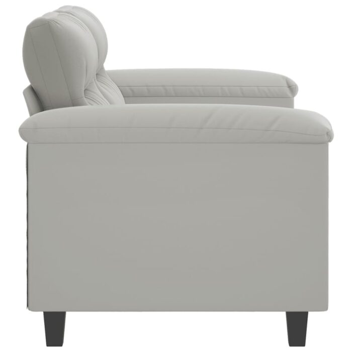 Canapé à 2 places Gris clair 120 cm Tissu microfibre – Image 2