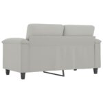 Canapé à 2 places Gris clair 120 cm Tissu microfibre – Image 3