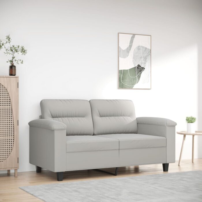 Canapé à 2 places Gris clair 120 cm Tissu microfibre – Image 1