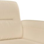 Canapé à 2 places Crème 120 cm Tissu microfibre – Image 4