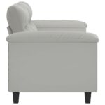 Canapé à 2 places Gris clair 140 cm Tissu microfibre – Image 2