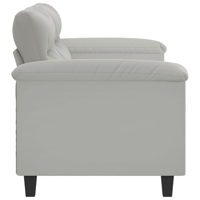 Canapé à 2 places Gris clair 140 cm Tissu microfibre – Image 2