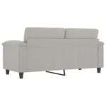 Canapé à 2 places Gris clair 140 cm Tissu microfibre – Image 3