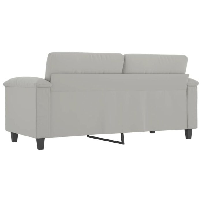 Canapé à 2 places Gris clair 140 cm Tissu microfibre – Image 3