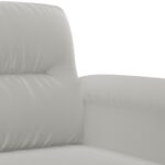 Canapé à 2 places Gris clair 140 cm Tissu microfibre – Image 4
