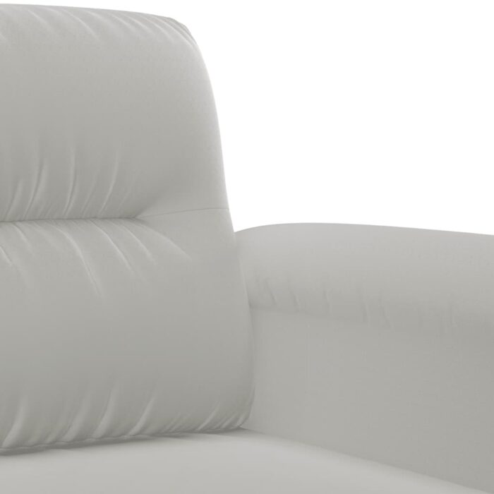 Canapé à 2 places Gris clair 140 cm Tissu microfibre – Image 4