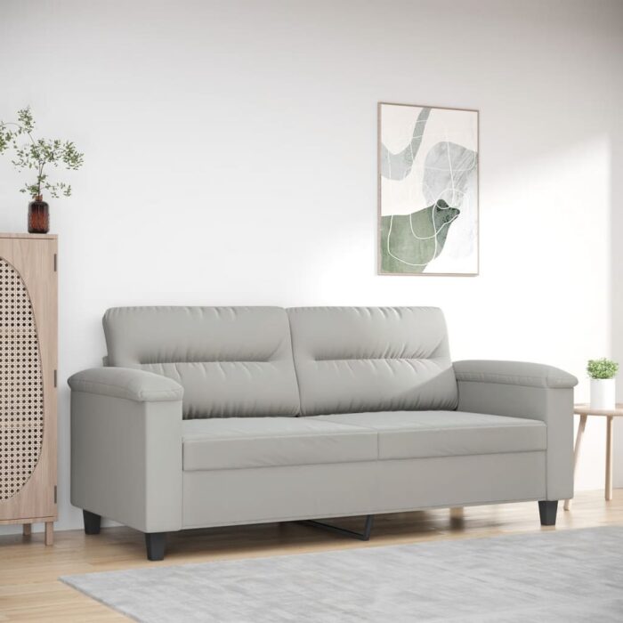 VXL8721012136472_m_en_hd_1.jpg Canapé à 2 places Gris clair 140 cm Tissu microfibre – Image 1