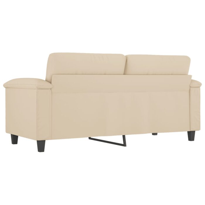 Canapé à 2 places Crème 140 cm Tissu microfibre – Image 3