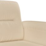 Canapé à 2 places Crème 140 cm Tissu microfibre – Image 4