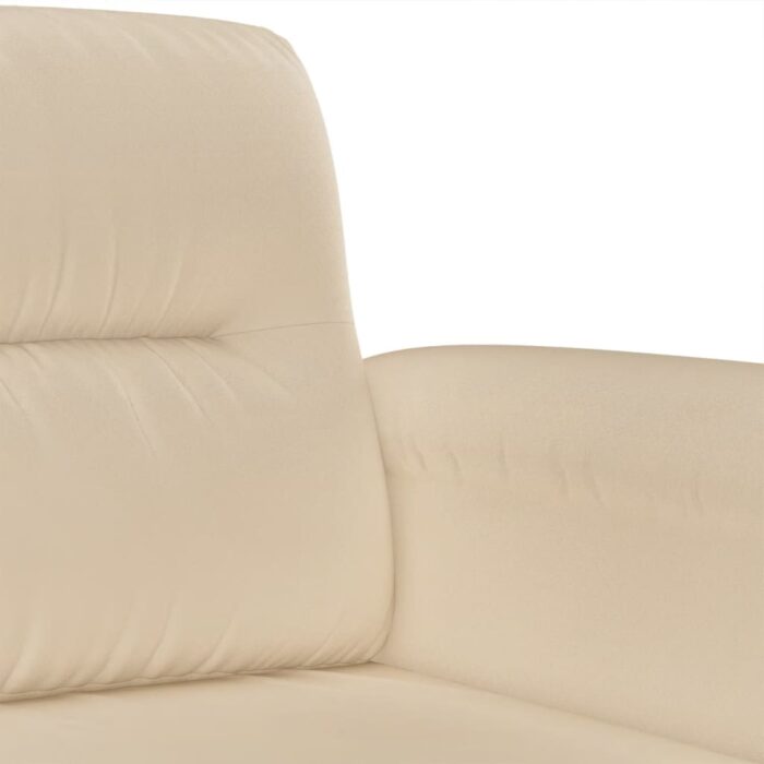 Canapé à 2 places Crème 140 cm Tissu microfibre – Image 4