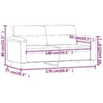 Canapé à 2 places Crème 140 cm Tissu microfibre – Image 6
