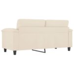 Canapé à 2 places Beige 140 cm Tissu microfibre – Image 3