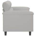 Canapé à 3 places Gris clair 180 cm Tissu microfibre – Image 2