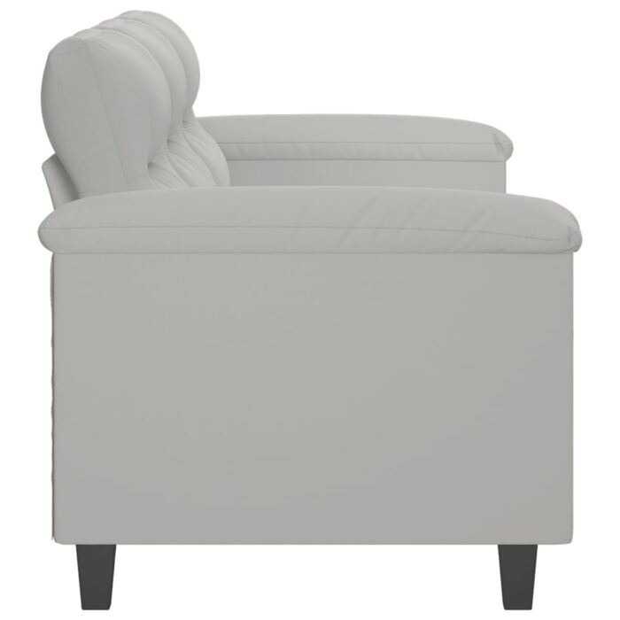 Canapé à 3 places Gris clair 180 cm Tissu microfibre – Image 2