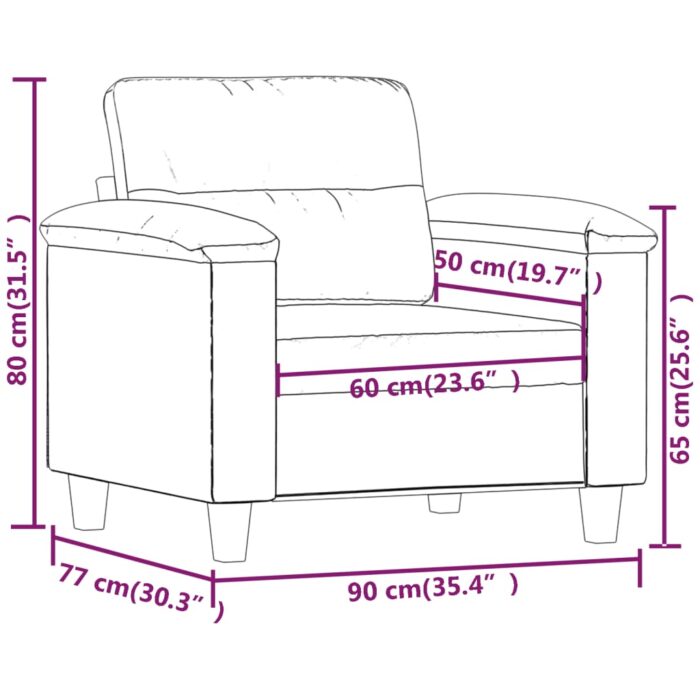 Fauteuil Crème 60 cm Similicuir – Image 6