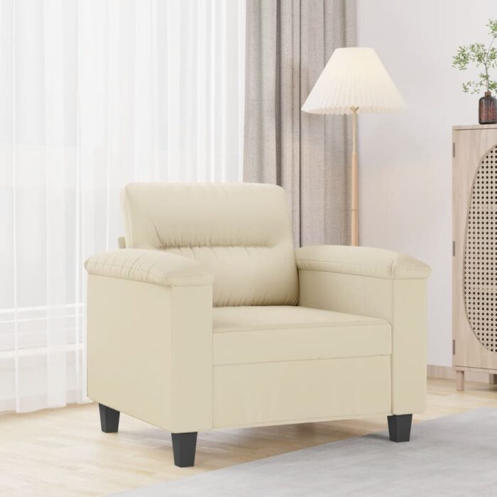 Fauteuil Crème 60 cm Similicuir – Image 1
