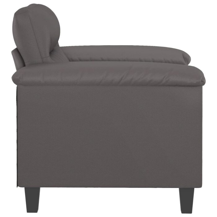 Fauteuil Gris 60 cm Similicuir – Image 2