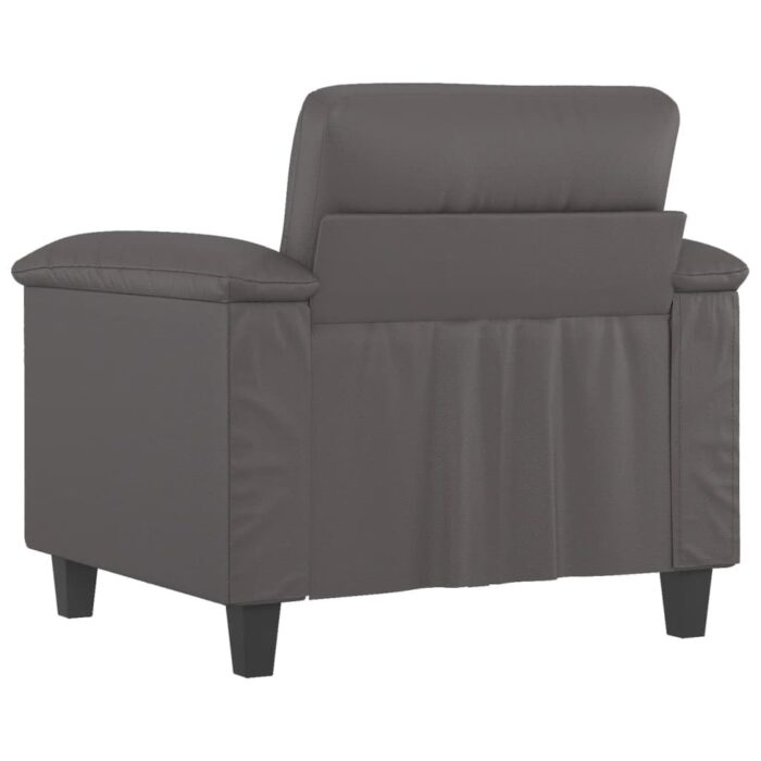 Fauteuil Gris 60 cm Similicuir – Image 3