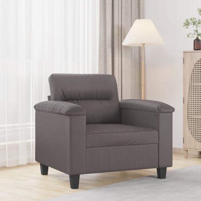 Fauteuil Gris 60 cm Similicuir – Image 1