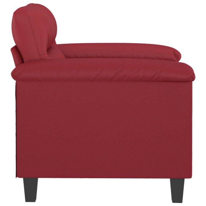 Fauteuil Rouge bordeaux 60 cm Similicuir – Image 2