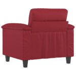 Fauteuil Rouge bordeaux 60 cm Similicuir – Image 3