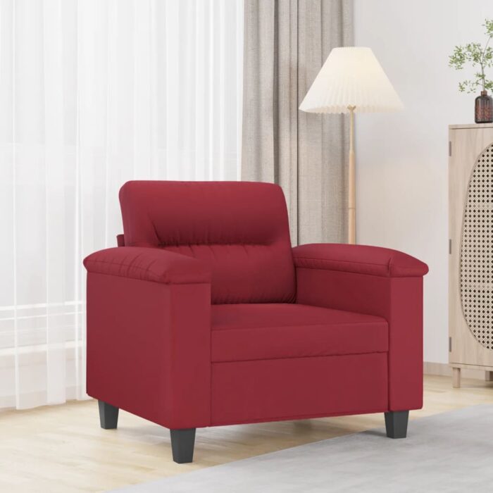 Fauteuil Rouge bordeaux 60 cm Similicuir – Image 1