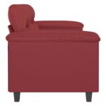 Canapé à 2 places Rouge bordeaux 120 cm Similicuir – Image 2