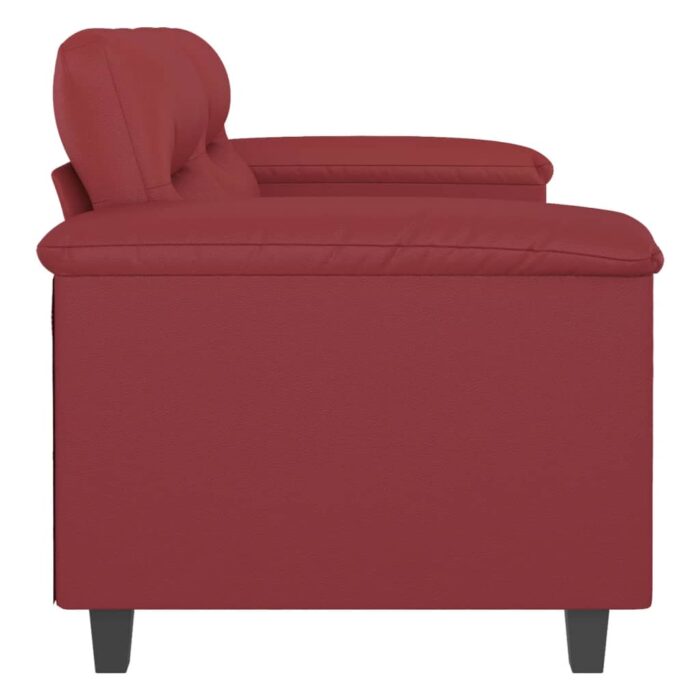 Canapé à 2 places Rouge bordeaux 120 cm Similicuir – Image 2