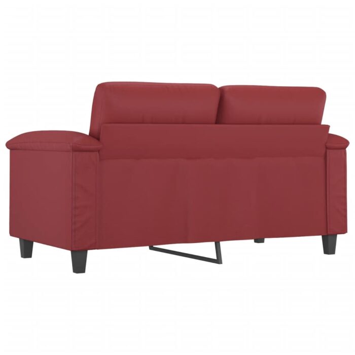 Canapé à 2 places Rouge bordeaux 120 cm Similicuir – Image 3