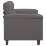 Canapé à 2 places Gris 140 cm Similicuir – Image 2