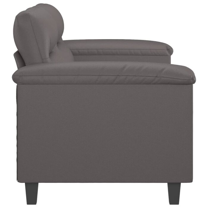 Canapé à 2 places Gris 140 cm Similicuir – Image 2