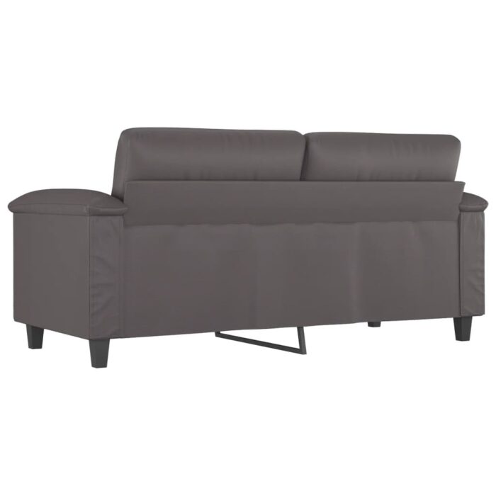 Canapé à 2 places Gris 140 cm Similicuir – Image 3