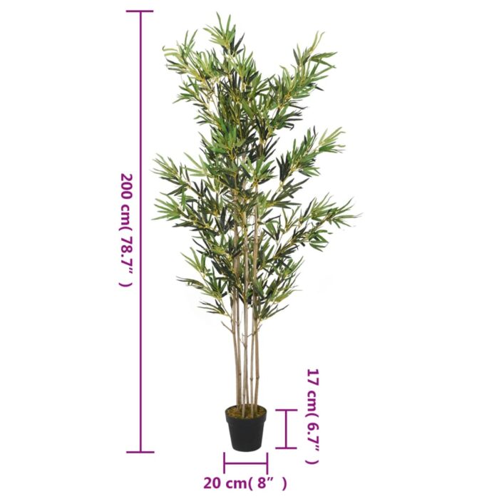 Bambou artificiel 1380 feuilles 200 cm vert – Image 3