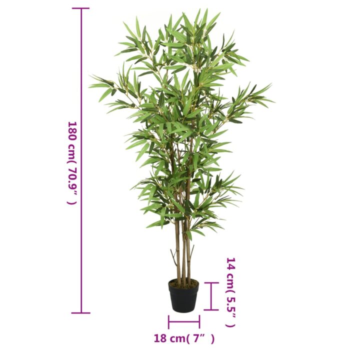 Bambou artificiel 1288 feuilles 180 cm vert – Image 3